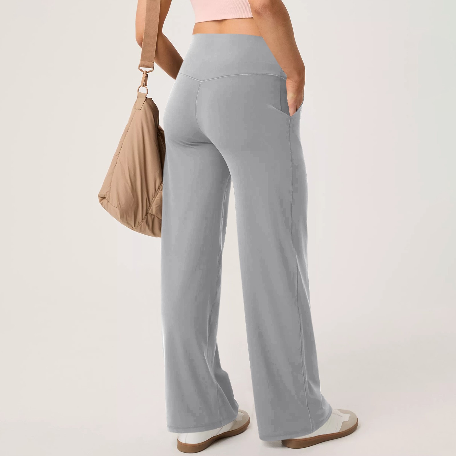 thumbnail image 3 of Pantalones leggings de yoga de cintura alta para mujer - Ropa deportiva de nailon para el gimnasio, cómoda y para todas las estaciones, 3 of 7